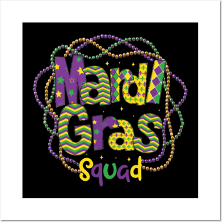 Mardi Gras Squad Mardi Gras Family Matching Carnival Beads Posters and Art